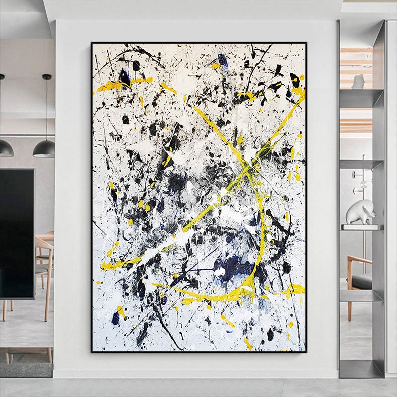 Handcrafted Abstract Painting Pollock Style Wall  Art For Homedecor PLK1022