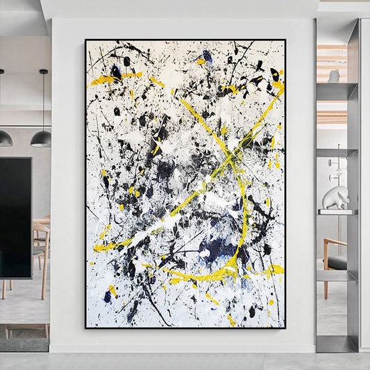 Handcrafted Abstract Painting Pollock Style Wall  Art For Homedecor PLK1022