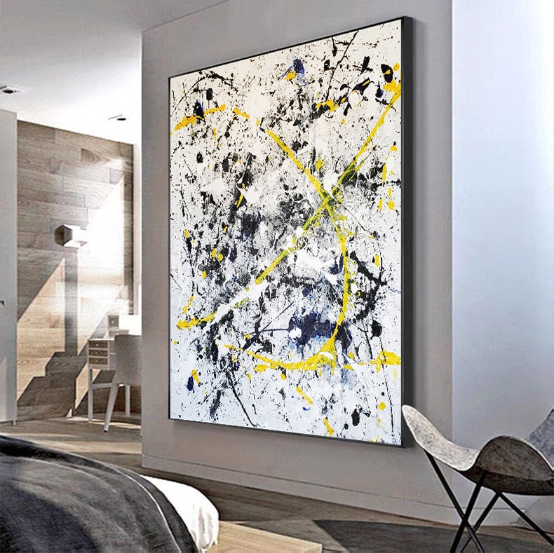 Handcrafted Abstract Painting Pollock Style Wall  Art For Homedecor PLK1022