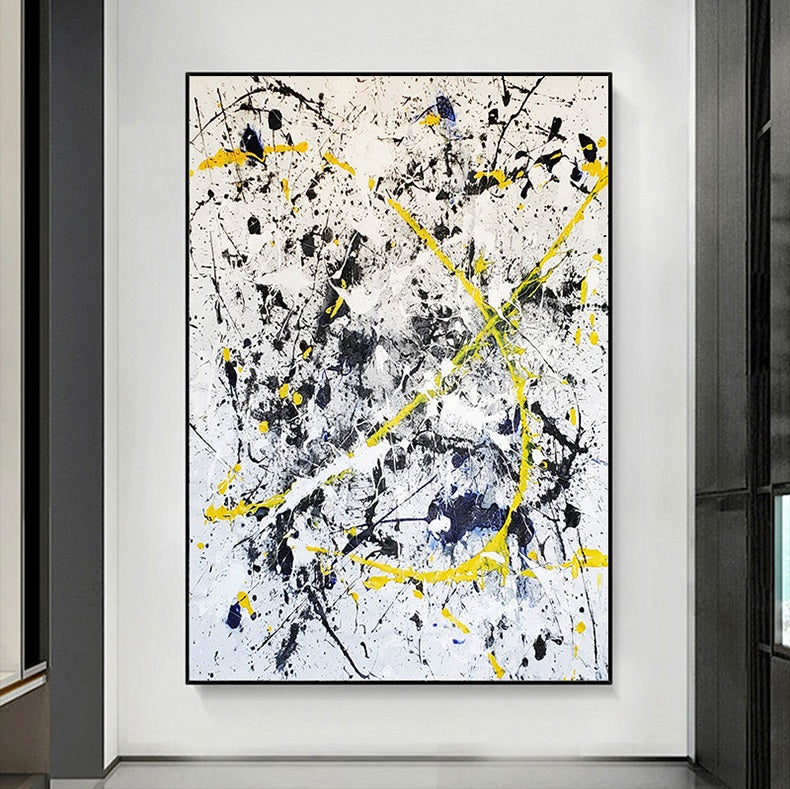 Handcrafted Abstract Painting Pollock Style Wall  Art For Homedecor PLK1022