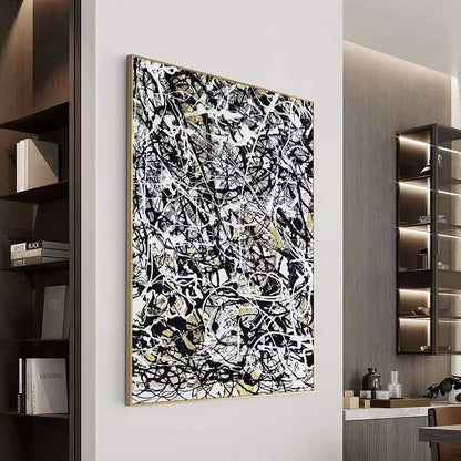 Handcrafted Abstract Painting Pollock Style Wall  Art For Homedecor PLK1023
