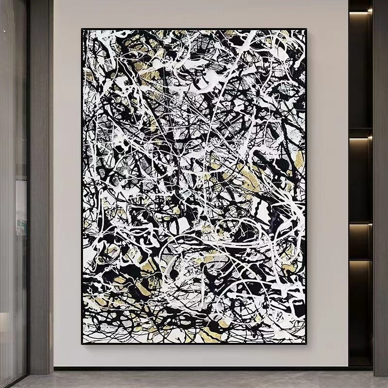 Handcrafted Abstract Painting Pollock Style Wall  Art For Homedecor PLK1023