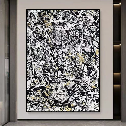 Handcrafted Abstract Painting Pollock Style Wall  Art For Homedecor PLK1023