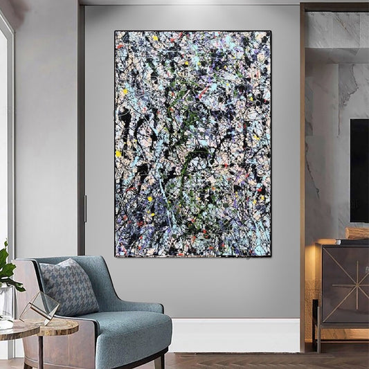 Handcrafted Abstract Painting Pollock Style Wall  Art For Homedecor PLK1024