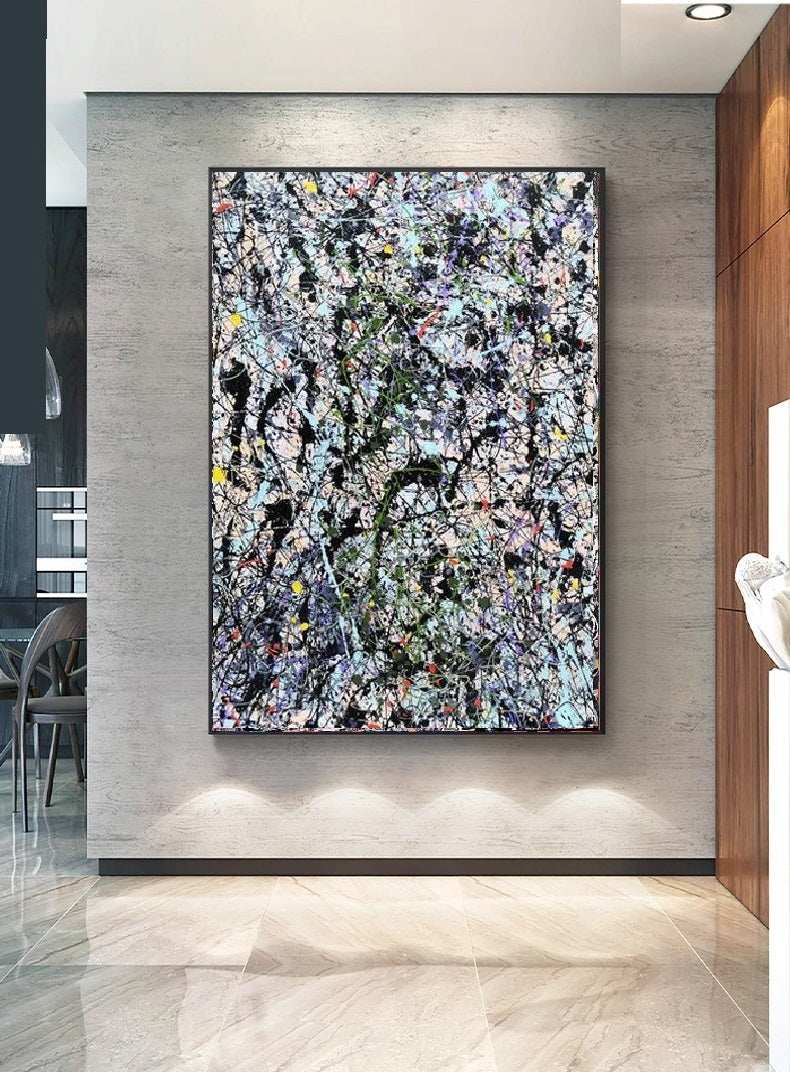 Handcrafted Abstract Painting Pollock Style Wall  Art For Homedecor PLK1024