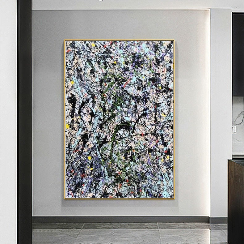 Handcrafted Abstract Painting Pollock Style Wall  Art For Homedecor PLK1024