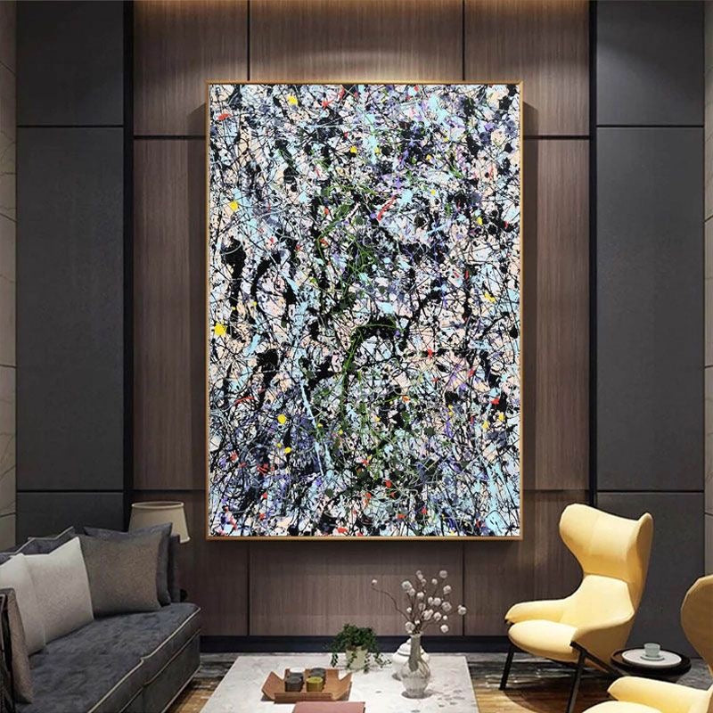 Handcrafted Abstract Painting Pollock Style Wall  Art For Homedecor PLK1024