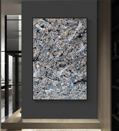 Handcrafted Abstract Painting Pollock Style Wall  Art For Homedecor PLK1025