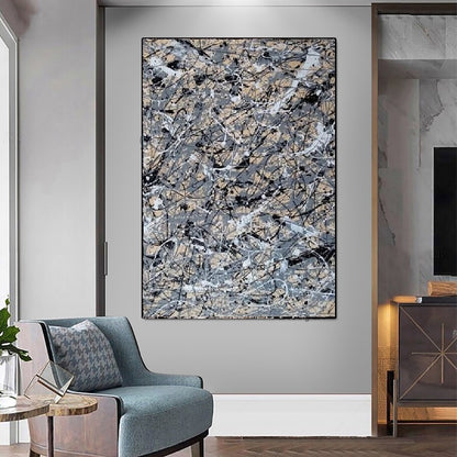 Handcrafted Abstract Painting Pollock Style Wall  Art For Homedecor PLK1025