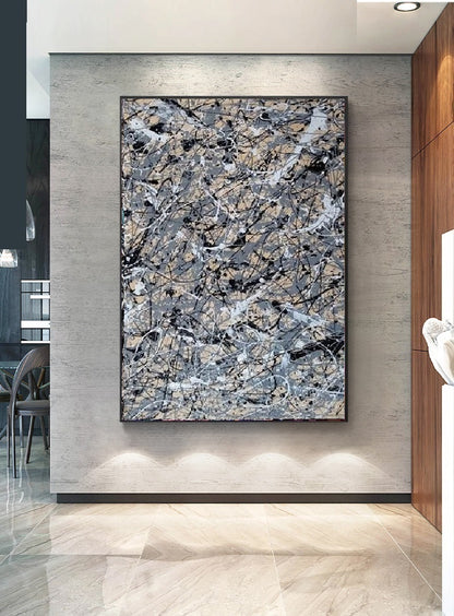 Handcrafted Abstract Painting Pollock Style Wall  Art For Homedecor PLK1025