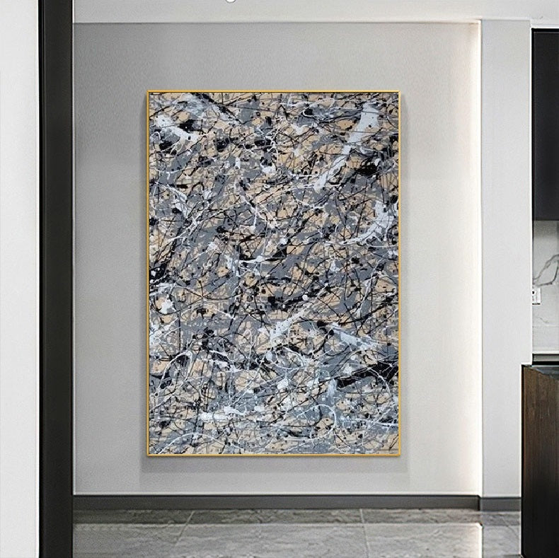 Handcrafted Abstract Painting Pollock Style Wall  Art For Homedecor PLK1025