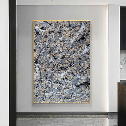 Handcrafted Abstract Painting Pollock Style Wall  Art For Homedecor PLK1025