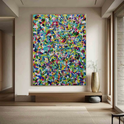 Handcrafted Abstract Painting Pollock Style Wall  Art For Homedecor PLK1029