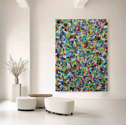 Handcrafted Abstract Painting Pollock Style Wall  Art For Homedecor PLK1029
