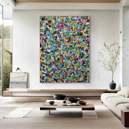 Handcrafted Abstract Painting Pollock Style Wall  Art For Homedecor PLK1029