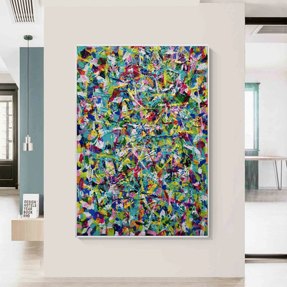Handcrafted Abstract Painting Pollock Style Wall  Art For Homedecor PLK1029