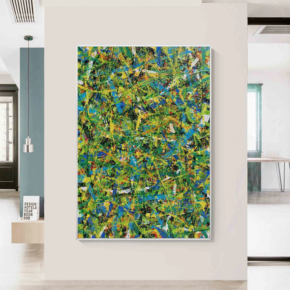 Handcrafted Abstract Painting Pollock Style Wall  Art For Homedecor PLK1030
