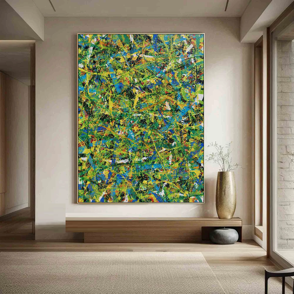 Handcrafted Abstract Painting Pollock Style Wall  Art For Homedecor PLK1030