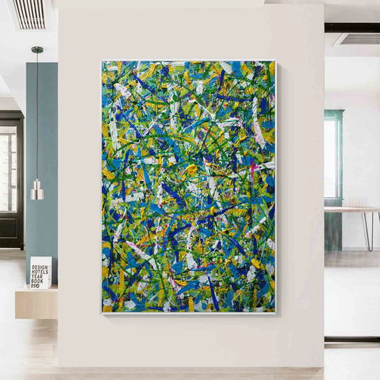Handcrafted Abstract Painting Pollock Style Wall  Art For Homedecor PLK1031